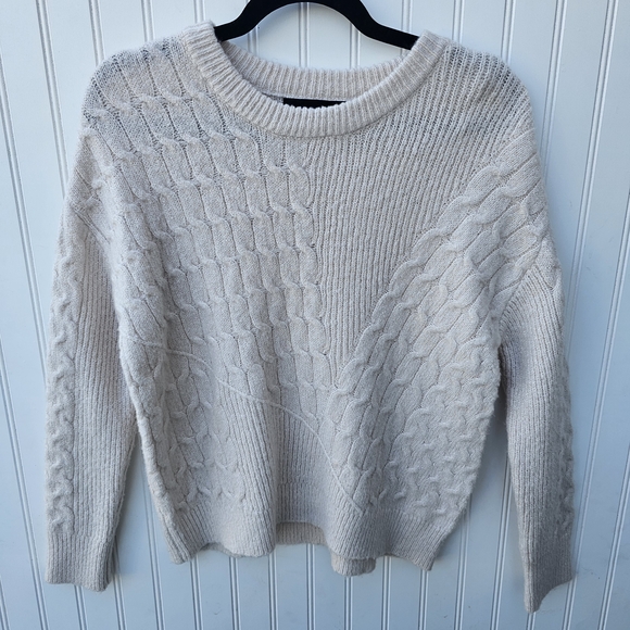 Kendall & Kylie Sweaters - Kendall & Kylie Cozy Cream Cable Knit Sweater Womens XS